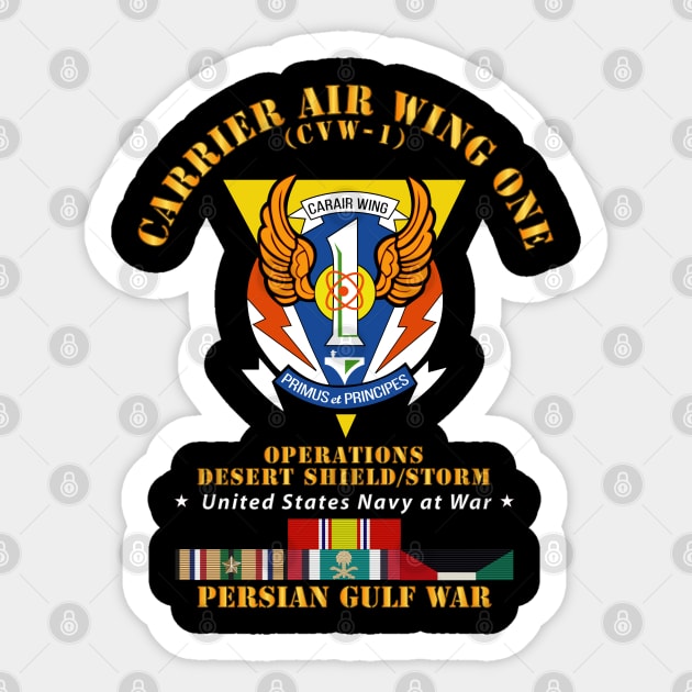 Carrier Air Wing One - Gulf War w Ship Ribbons Sticker by twix123844